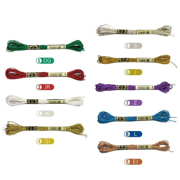 Colorful Metallic Thread Handmade Cross-stitch Wiring Thread Gold Silk Embroidery Thread 8 Meters 12 Strands