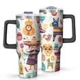 thumbnail image 1 of Colorful Mexican Elements Tumbler with Handle and Lid,40oz Double Wall Vacuum Insulated Tumbler,Cups Gift for Women and Men, 1 of 7