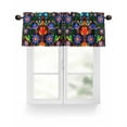 thumbnail image 1 of Colorful Mexican Floral Valances for Windows Bird Rustic Assorted Flower Valance Rod Pocket Light Filtering Short Window Treatments Curtains for Kitchen Bathroom Living Room Bedroom, 42 x 18 Inch, 1 of 7