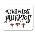 thumbnail image 1 of Colorful Mexican Flowers Traditional Embroidery with Letters Floral Lettering 'Dia De Los Muertos' White Mousepad Mouse Pad Mouse Mat 9x10 inch, 1 of 3