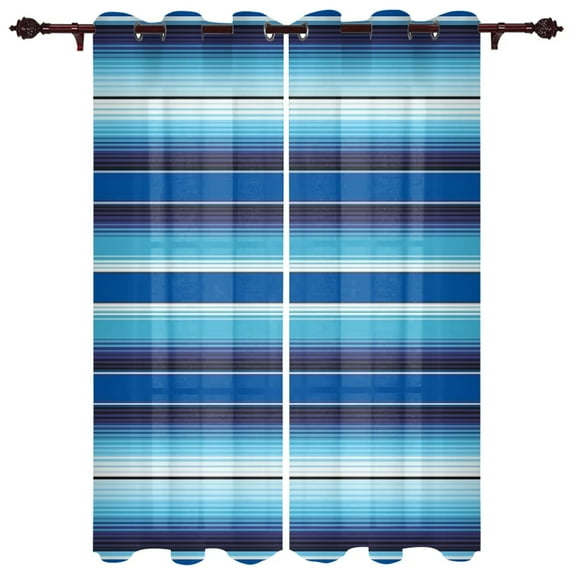 Colorful Mexican Stripes New Window Curtains for Living Room Kitchen Indoor Decor Window Treatment Valances Curtain