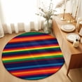 Colorful Mexican Stripes Round Rug 3ft Gradient Line Ethnic Style ...
