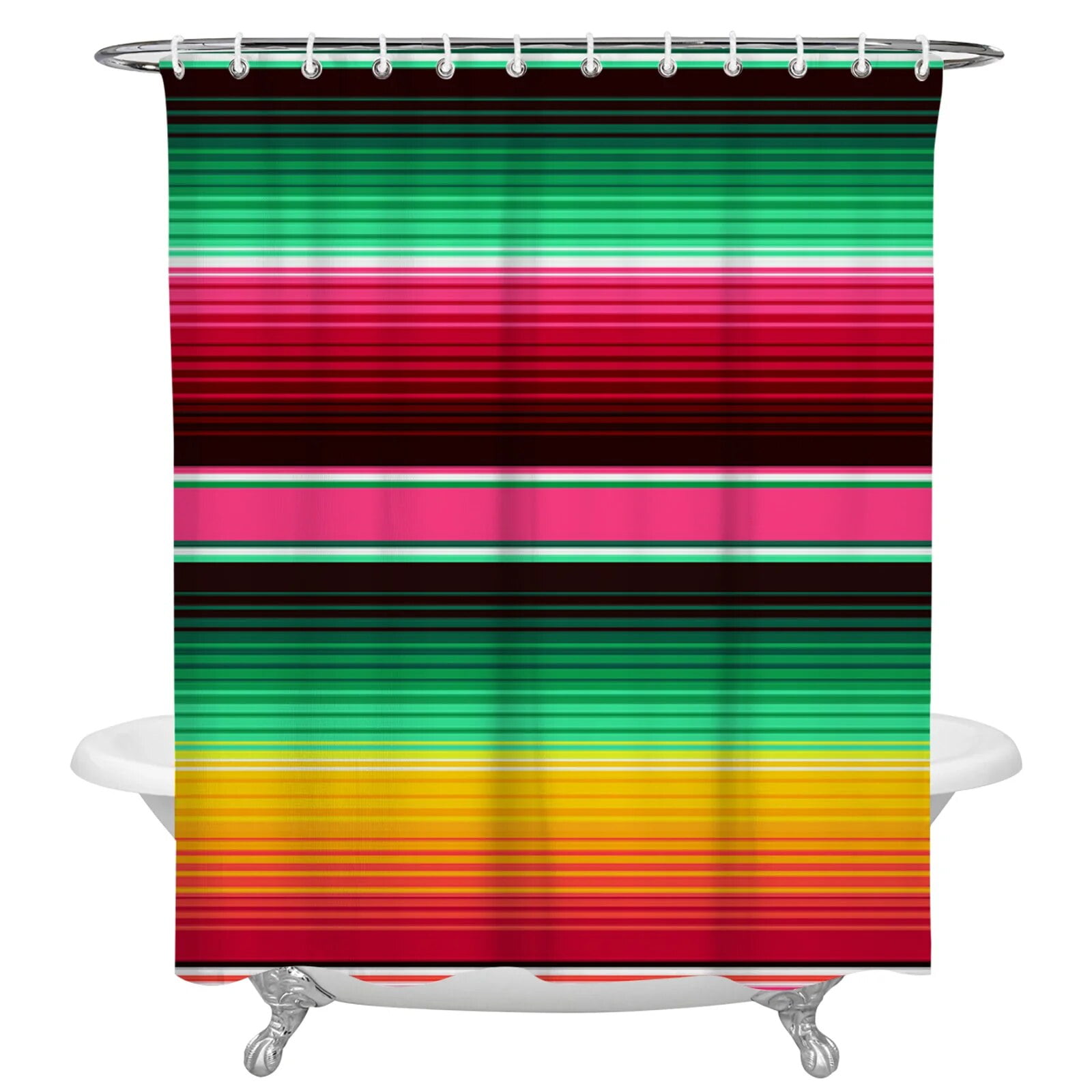 Colorful Mexican Stripes Shower Curtains Waterproof Bath Curtains Home
