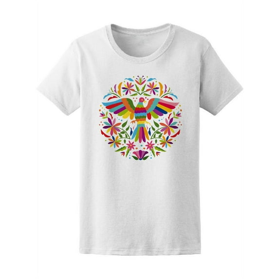 Colorful Mexican Textile T-Shirt Women -Image by Shutterstock, Female Large