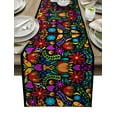 Colorful Mexico Abstract Flower Table Runner for Living Room Kitchen