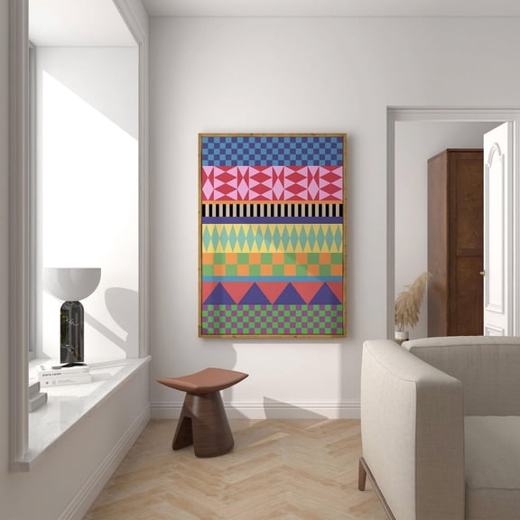 Colorful Mid Century Wall Art, Geometric Mcm Wall Art, Modern Abstract Art Poster, Mid Century Modern Home Decor466, Unframed Poster Size 8x12