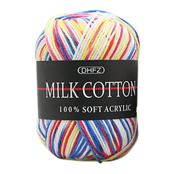 Colorful Milk Cotton Knitting Yarn, Soft teen Crochet Wool Thread for Handcraft, Skin Friendly Material for Infant Clothing, Diy Weaving Supplies, 1Pc Milk Cotton Yarn