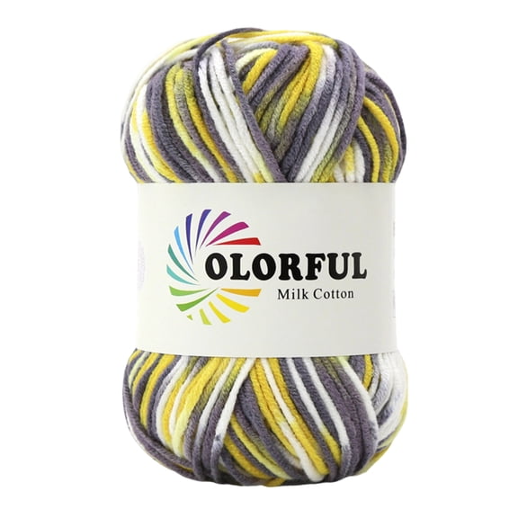 Colorful Milk Cotton Yarn, 5-Ply Soft Baby Cotton Wool for Hand Knitting and Crochet, Variegated Artisan Skein, Ideal for Baby Clothes, Scarves, Hats and Blankets, 50g