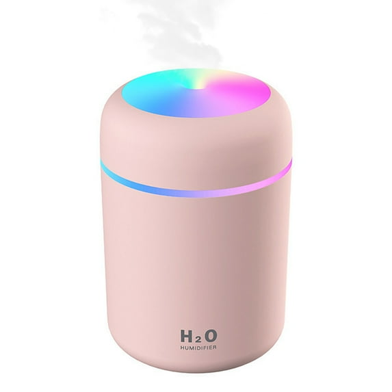 Colorful Mini Humidifier Cool Portable , USB Personal Desktop Humidifier for Car, Office Room, Bedroom,etc. Auto Shut-Off, 2 Mist Modes, Silent Air Humidifier - Pink