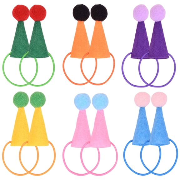 Colorful Mini Plush Toy Party Hats Set - Vibrant Decor for Doll & Stuffed Animal Celebrations