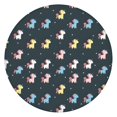 thumbnail image 1 of Colorful Mini Unicorn Pattern Round Fitted Tablecloth with Elastic Edge,Dining Table Cover Waterproof,Outdoor Round Tablecloth for Camping,Dining,Indoor and Outdoor, 1 of 1