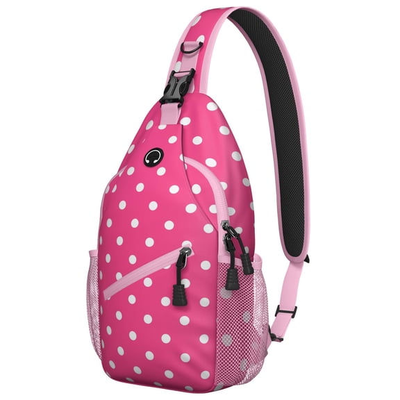 Colorful Minimalist Dots Pattern Travel Sling Backpack, Lightweight and Durable Crossbody Bag with Retro Polka Dot Aesthetic, Multi-Layer Storage for Outdoor and Urban Lifestyle