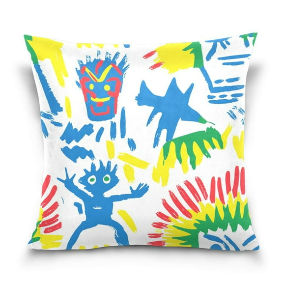 Colorful Minions 16x16 Inch Plush Velvet Pillowcase Double Sided Print, Hidden Zipper