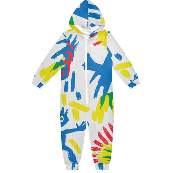 Colorful Minions One Piece Pajamas Soft Jumpsuit Cozy Sleep and Play Romper Zipper and Pockets 13-14Y