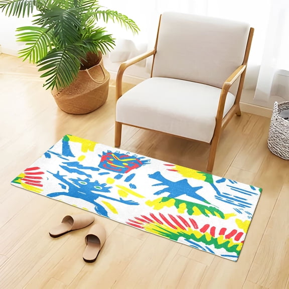 Colorful Minions Plush Absorbent Bath Mat Non Slip TPR Backing 39"x20" Soft Durable