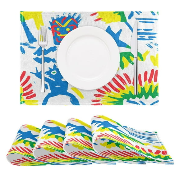 Colorful Minions Reversible Placemat Non Slip Coffee Mat 18x12 Inch for Dining, Kitchen, Coffee