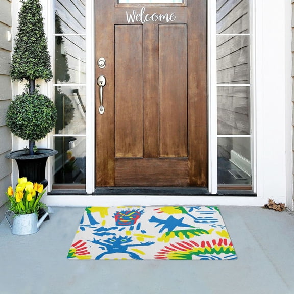 Colorful Minions Outdoor Doormats NonSlip Bath Rugs Absorbent Muddy Dirt Resist Door Mats 32''x20''