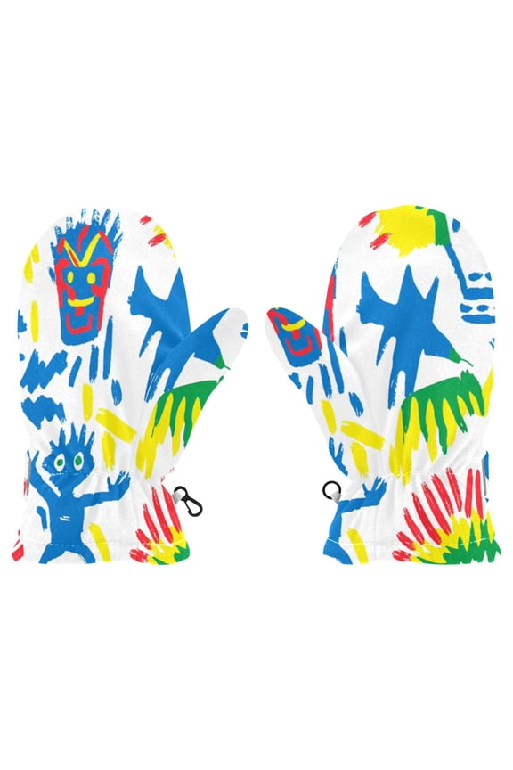 Colorful Minions Witch Cauldron Pattern Cold Weather Mittens Cozy Gloves with Adjustable Fit Perfect for Outdoor Fun