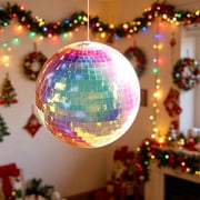 Colorful Mirror Disco Ball Pre-installed Hanging Ring,Cool Reflective Light Mirror Balls for DJ Club Party Weddings Events,70 80s Hanging Mirror Disco Ball Dancing Party Decoration