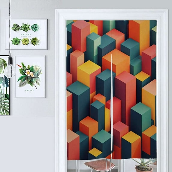 Colorful Modern Art Door Curtain Nordic Living Room DoorCurtain Porch Partition Curtain Kitchen Rative Half Curtain