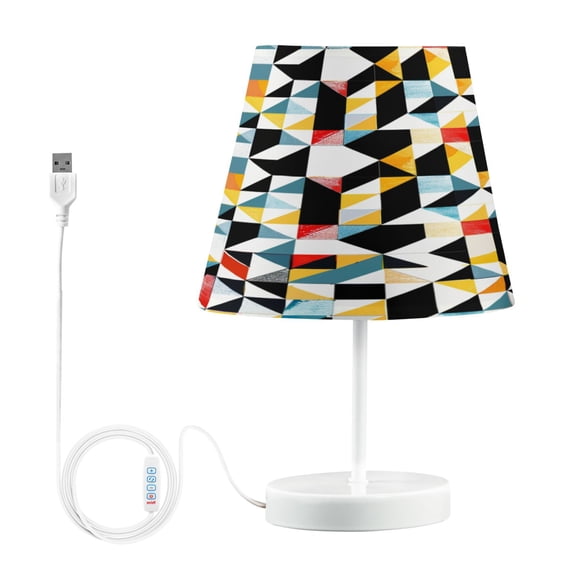 Colorful Modern Geometric Desk Lamp LED Table Nightstand Lamps with 3 Color Temperatures for Home Bedroom Living Room Decor 8x12