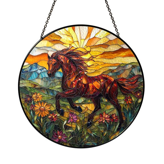 Colorful Monarch Butterfly Suncatcher Round Hanging Panel Present Decor