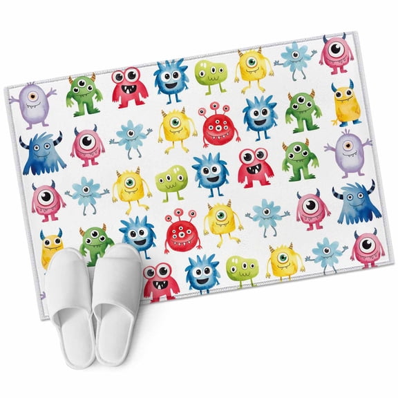 Colorful Monsters Large Area Rugs for Bedroom Living Room, Soft Non Slip Carpet Bedside Rug, Abstract Cartoon Cute Artistic Funny Rectangular Floor Cover Kitchen Accent Rug 2'x3' for Office