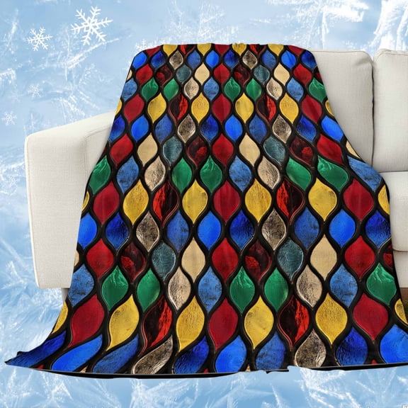 Colorful Morocco Cooling Blanket, Lightweight Breathable Summer Throw Blanket with Double Sided Cold Effect, Modern Geometric Abstract Art Picnic Beach Blankets Bed Sheet for Hot Sleepers 30"x40"