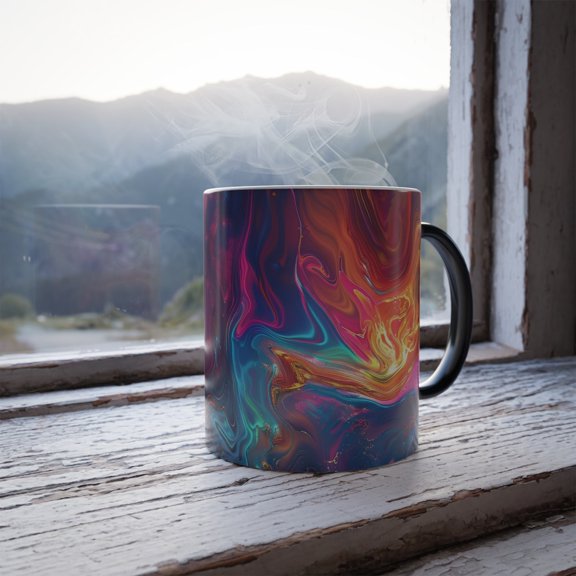 Colorful Morphing Mug, Temperature Changing Mug, Color Changing Heat Sensitive Mug, Colorful Mug Gift, Magic Mug, Gift Idea, 11 oz