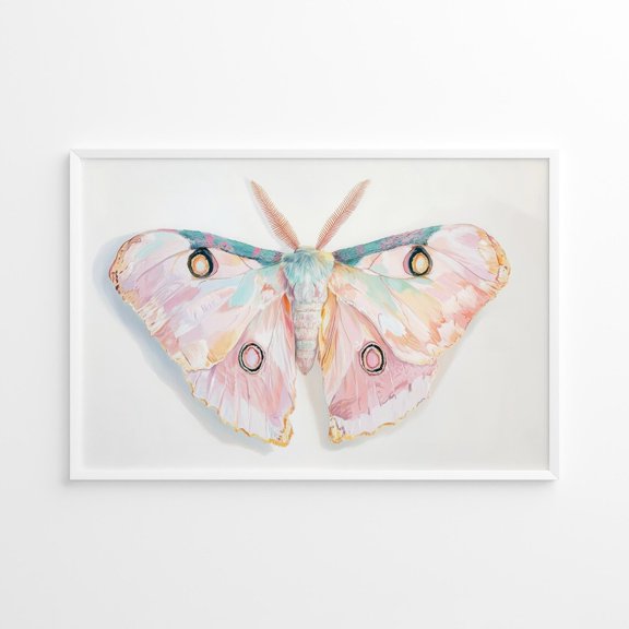 Colorful Moth Whimsical Insect Wall Art Poster Unframed Paper Print