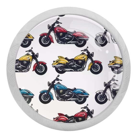 Colorful Motorcycle Crystal Glass Drawer Knob Pull Ergonomic 30mm Circle Glowing Furniture Cabinet Handle for Kitchen Dresser Cupboard Wardrobe