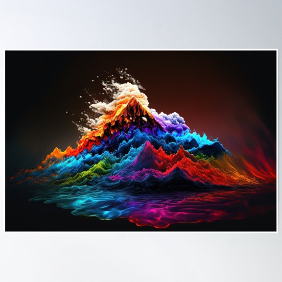 Colorful Mountain Range Poster Wall Art, Modern Wall Decor, 8x12 UNFRAMED