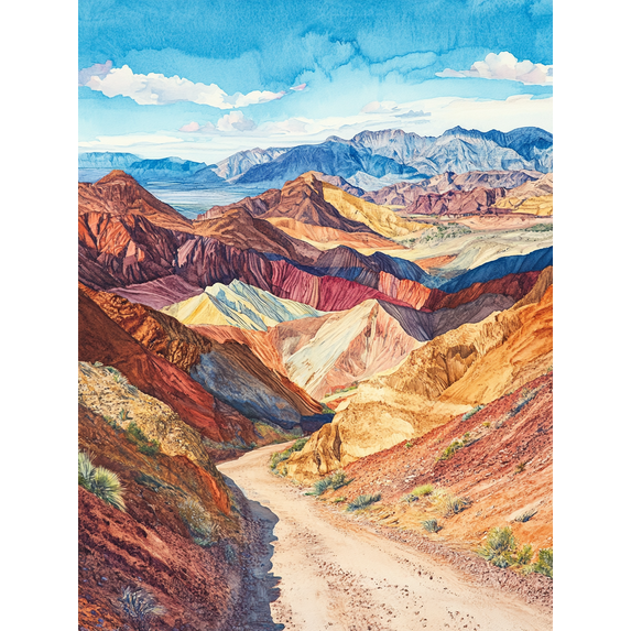 Colorful Mountain Road Canvas Wall Art/Decorative Painting，Suitable for Living Room，Bedroom，Office，Hallway，and Dining Room Decoration.