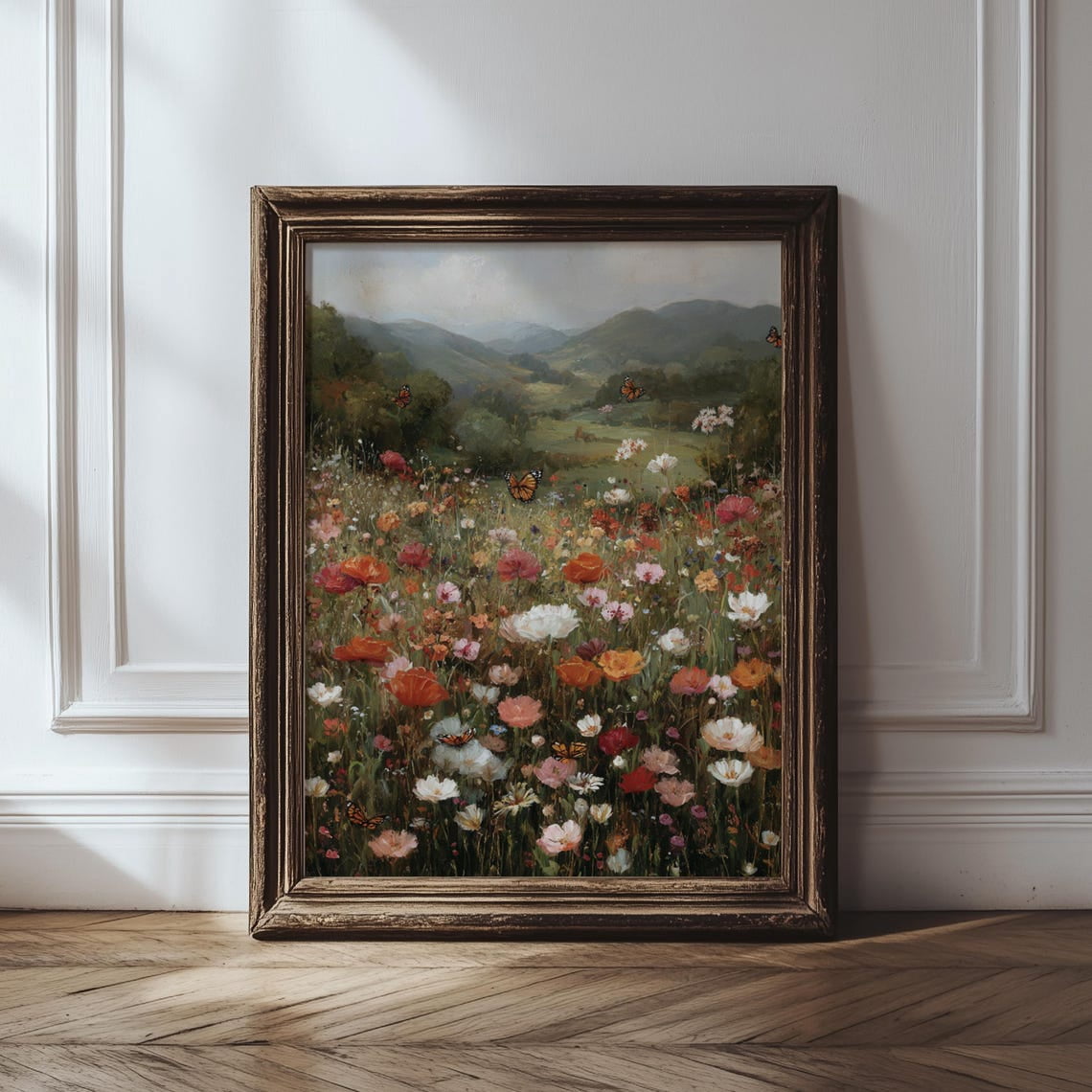 Colorful Mountain Wildflower Field Wall Art Print, Impressionist Spring ...