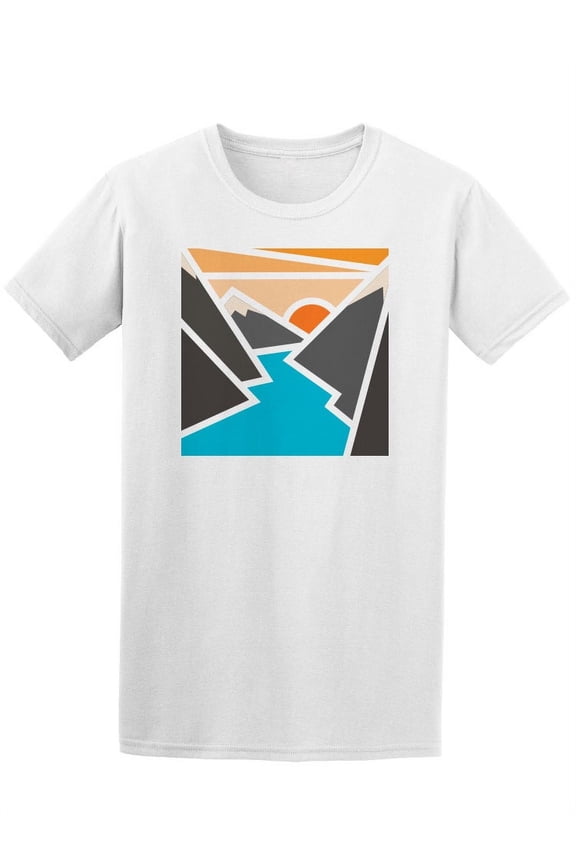 Colorful Mountains And River T-Shirt Men -Image by Shutterstock, Male Medium