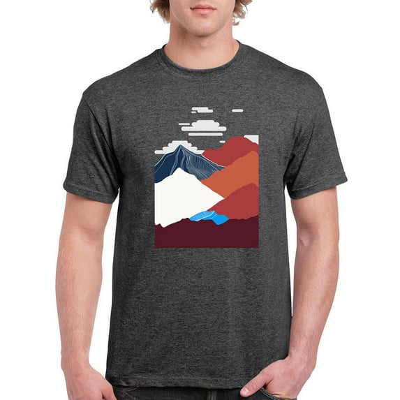 Colorful Mountains T-Shirt Men -Smartprints Designs, Male Medium