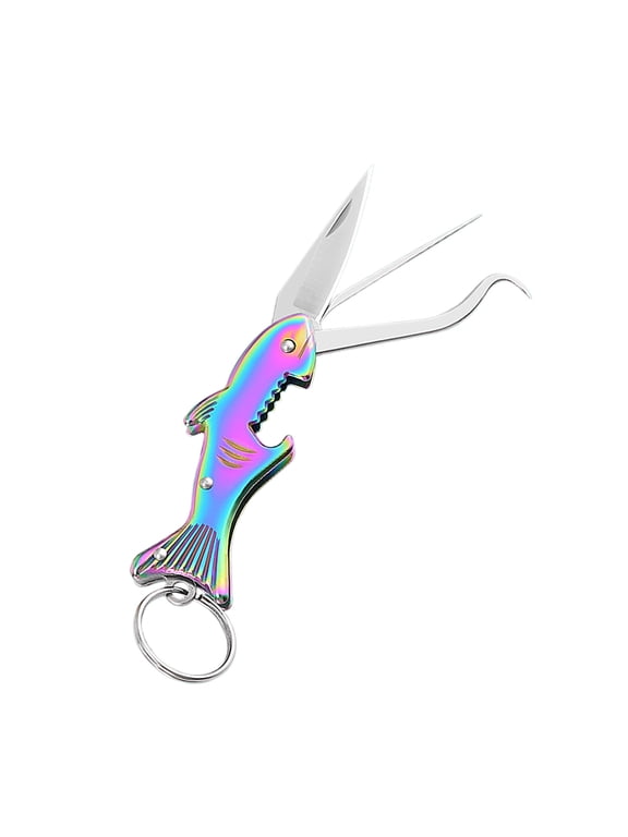 Colorful Multifunctional Foldable Keychain Stainless Steel Toothpick Knife Bottle Opener Hook Tool For Outdoor Camping Edc Colorful
