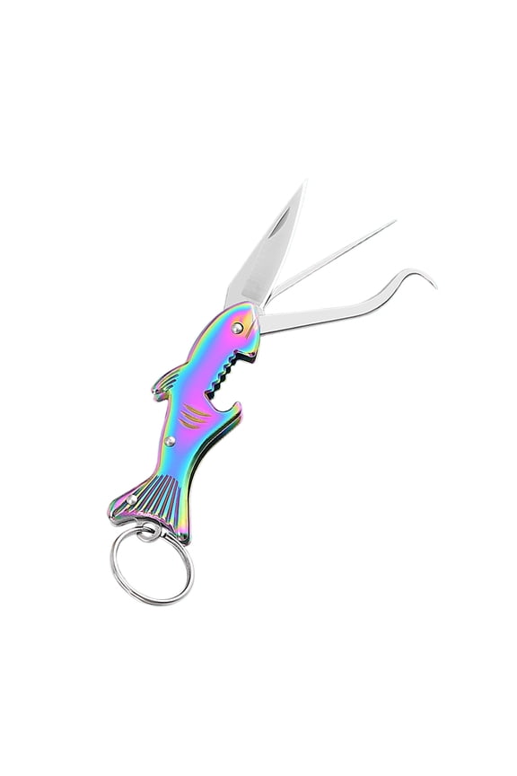 Colorful Multifunctional Foldable Keychain Stainless Steel Toothpick Knife Bottle Opener Hook Tool For Outdoor Camping Edc Colorful