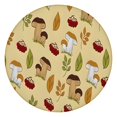 thumbnail image 1 of Colorful Mushroom Berry Leaf Beige Pattern Round Fitted Tablecloth with Elastic Edge,Dining Table Cover Waterproof,Outdoor Round Tablecloth for Camping,Dining,Indoor and Outdoor, 1 of 7