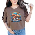 thumbnail image 1 of Colorful Mushroom and Butterfly Graphic T-Shirt, Nature Inspired Art Tee, Unique Gift for Nature Lovers, Artistic T-Shirt Design, Espresso Comfort Colors T-Shirt, Large, 1 of 1