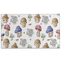 Colorful Mushroom Cartoon White Pattern Door Rugs,Washable Non Slip Door Mats Indoor,Decorative Door Mats,Entry Mat Indoor for Entrance,Bedroom,Kitchen,Bathroom,17"x30"