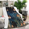 thumbnail image 1 of Colorful Mushroom Eye Black Pattern Blanket,Comfortable Soft Flannel Throw Blanket,All Season,Warm Lightweight Blankets for Sofa Bed Couch Living Room Chair,60"x80", 1 of 4