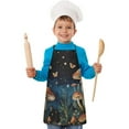thumbnail image 1 of Colorful Mushroom Eye Black Pattern Kids Aprons for Girls and Boys,Adjustable Neck Strap Toddler Aprons for Kids Cooking Baking, 1 of 6