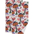 thumbnail image 1 of Colorful Mushroom Eyes Hand Towels 2 PCS, Fantasy Butterfly Kitchen Towel Ultra Soft and Highly Absorbent,Decorative Fingertip Face Towel for Bathroom Hotel, 28.3"x14.4", 1 of 6