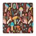 thumbnail image 1 of Colorful Mushroom Floral Brown Pattern Square Fitted Tablecloth with Elastic Edge,Square Table Cover,Washable Elastic Table Cover for Home Kitchen Party Decor 34"x34", 1 of 6