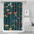 thumbnail image 1 of Colorful Mushroom Flower Dark Green Pattern Shower Curtain 72"x72" ,Bathroom Decorative Shower Curtains Set with 12 Hooks,Modern Waterproof Washable Shower Curtain, 1 of 6