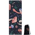 thumbnail image 1 of Colorful Mushroom Flower Dark Pattern Hot Yoga Mat Towel Non Slip for Hot Yoga - Quick-Drying Yoga Mat Cover with 4 Corner Pockets with Travel Bag - Hot Yoga Towel Non Slip 74"x26", 1 of 6