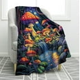 thumbnail image 1 of Colorful Mushroom Forest Blanket Gifts for Women Users Women men Mom Wife Female Friends Halloween Birthday Fantasy Starry Sky Stream Home Bedroom Room Decor 60"x80", 1 of 6