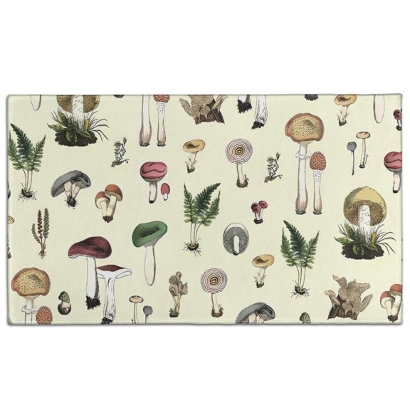 Colorful Mushroom Frog Black Pattern Door Rugs,Washable Non Slip Door Mats Indoor,Decorative Door Mats,Entry Mat Indoor for Entrance,Bedroom,Kitchen,Bathroom,17"x30"