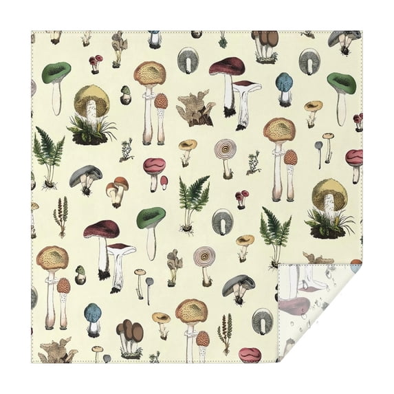 Colorful Mushroom Frog Black Pattern Square Tablecloth,Waterproof Square Table Cover,Wipeable Spillproof Washable Table Cover for Home Kitchen Party Decor 52"x52"(132x132cm)